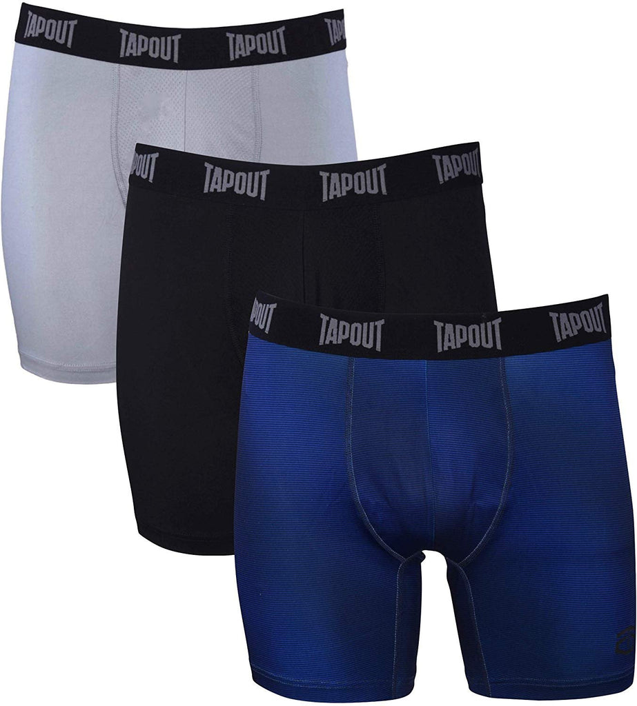 TapouT Mens Performance Boxer Briefs - 12-Pack Athletic Fit Breathable Tagless Underwear S-5XL Regular or Plus Size