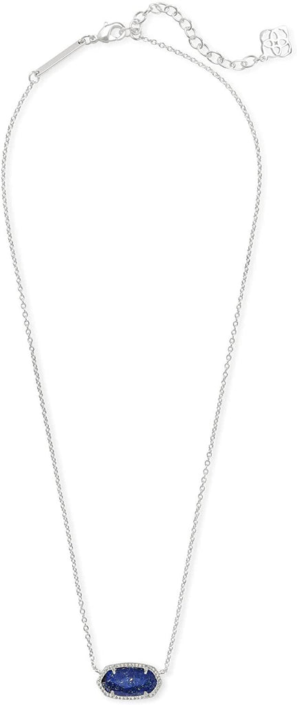 Kendra Scott Elisa Bright Silver Pendant Necklace in Blue Lapis