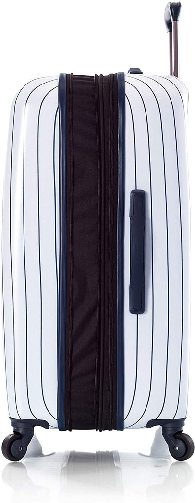 Heys America New York Yankees Officially Licensed Expandable Spinner Luggage (White, 26-Inch)