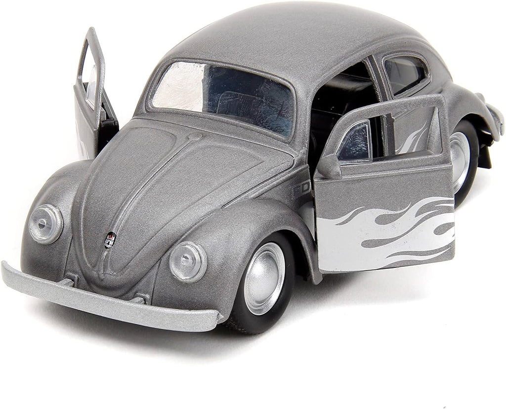 Punch Buggy 1:32 Scale 1959 Volkswagen Beetle Die-cast Car with Mini Gloves Accessory (Grey), Toys for Kids and Adults