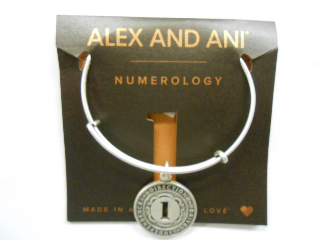 Alex and Ani Numerology Number, Expandable Wire Bangle Charm Bracelet