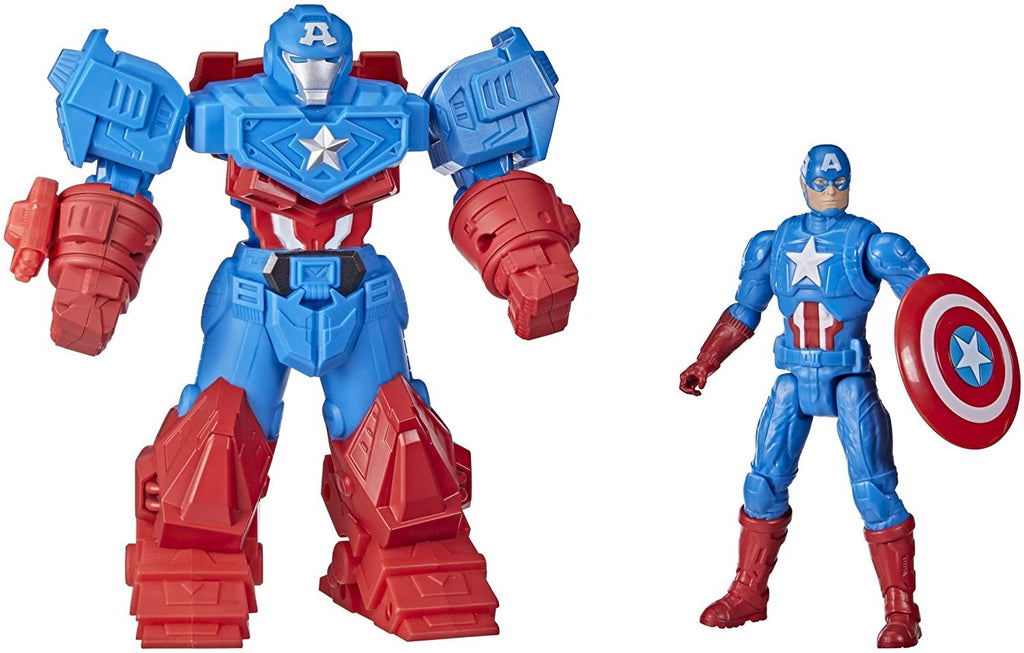 Avengers Marvel Mech Strike 8-inch Super Hero Action Figure Toy Ultimate Mech Suit Captain America, for Kids Ages 4 and Up