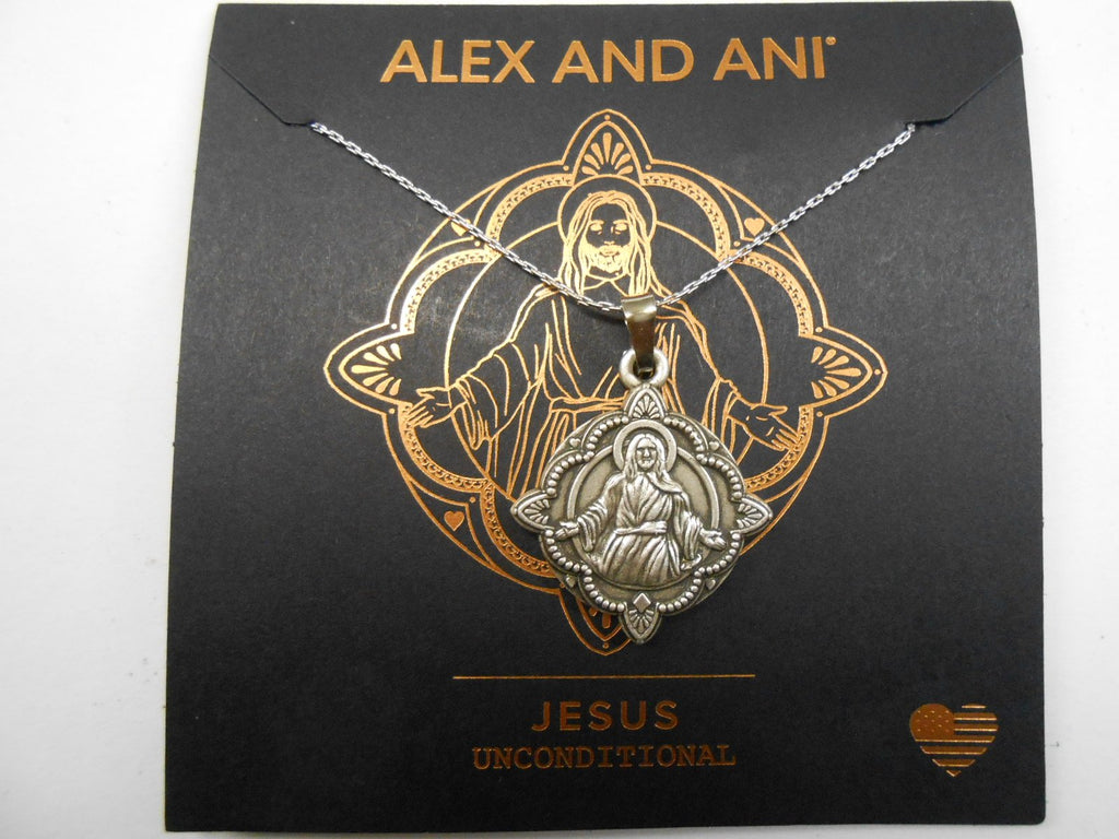 Alex and Ani Womens Jesus 32" EN, Necklace Necklace, Rafaelian Silver, Expandable