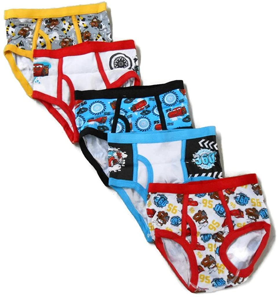 Disney Little Boys' Cars 5-Pack Brief, Colors and Prints may Vary