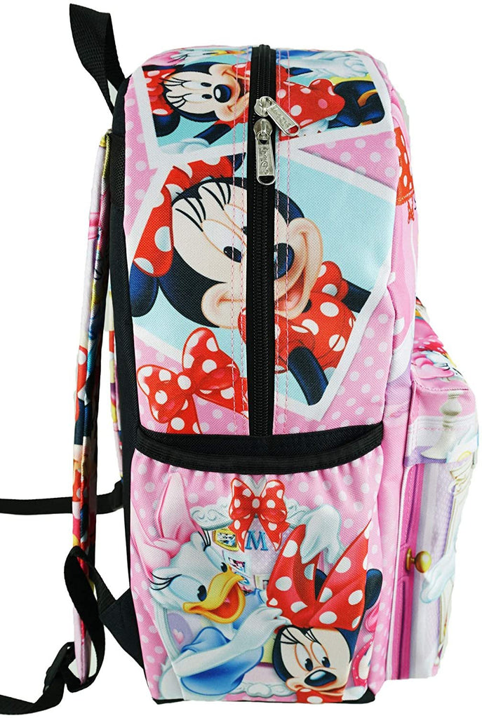 Minnie Mouse Deluxe Oversize Print Large 16" Backpack with Laptop Compartment - A19750