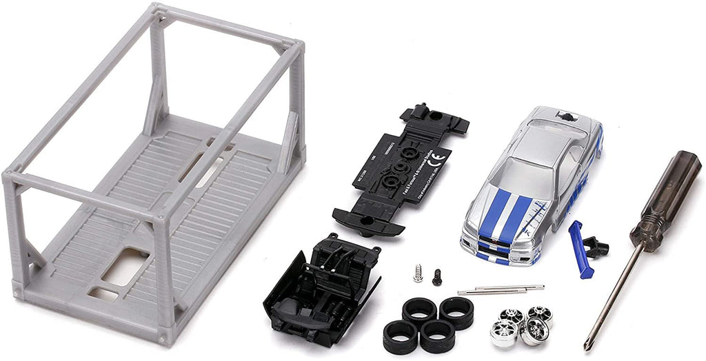 Jada Toys Fast & Furious 1:55 Brian's 2002 Nissan GT-R R34 Build N' Collect Die-cast Model Kit, Toys for Kids and Adults