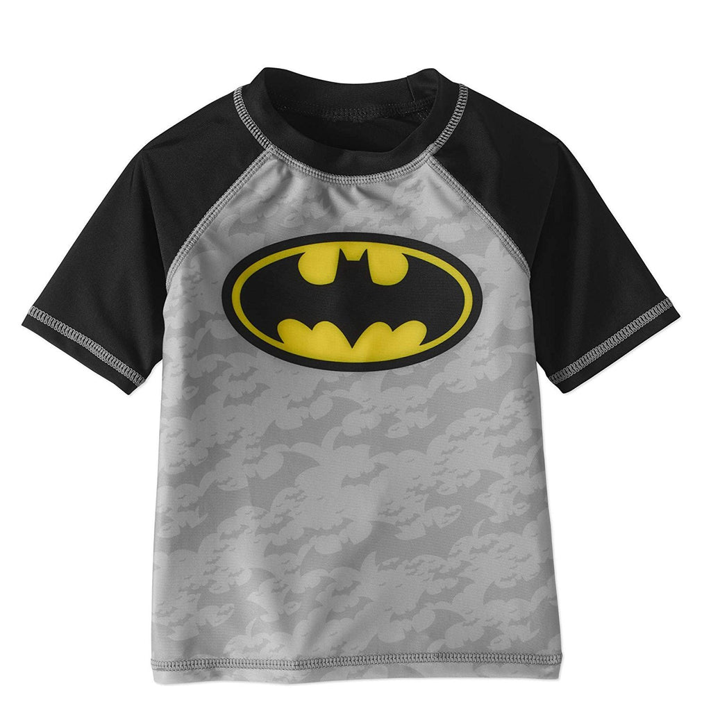 DC Batman Toddler Boys Rashguard Swim Top with UPF 50 Sun Protection