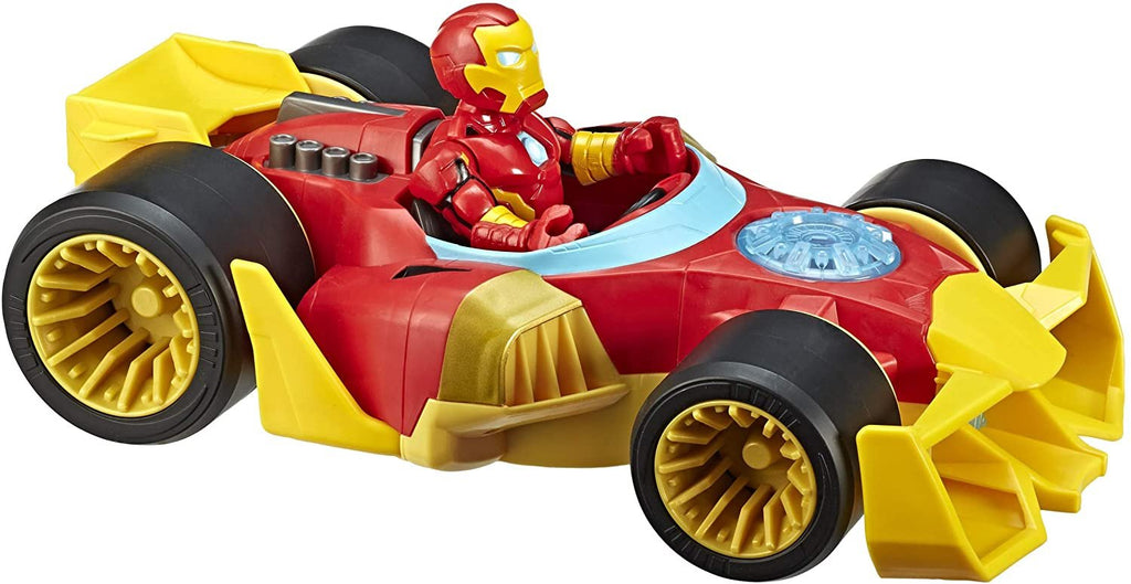 Super Hero Adventures Playskool Heroes Marvel Iron Man Speedster, 5-Inch Figure and Vehicle Set, Collectible Toys for Kids Ages 3 and Up