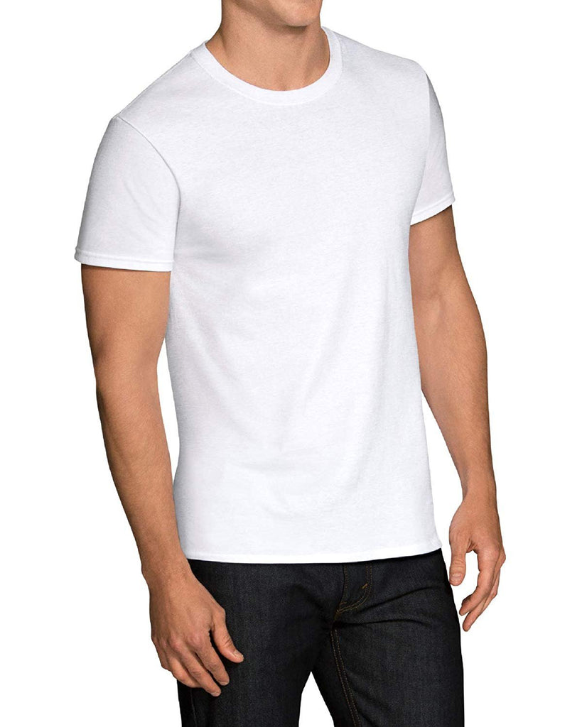 Fruit of the Loom Men's 5-Pack Crewneck Tees Size XL Tagless Ultrasoft Signature White