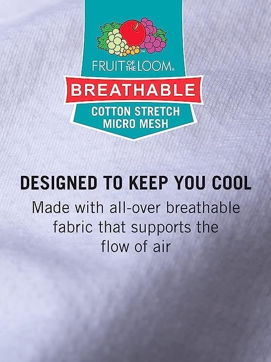 Fruit of the Loom Mens T-Shirts Breathable Cotton Undershirt Big Man 3 Pack White 5XB