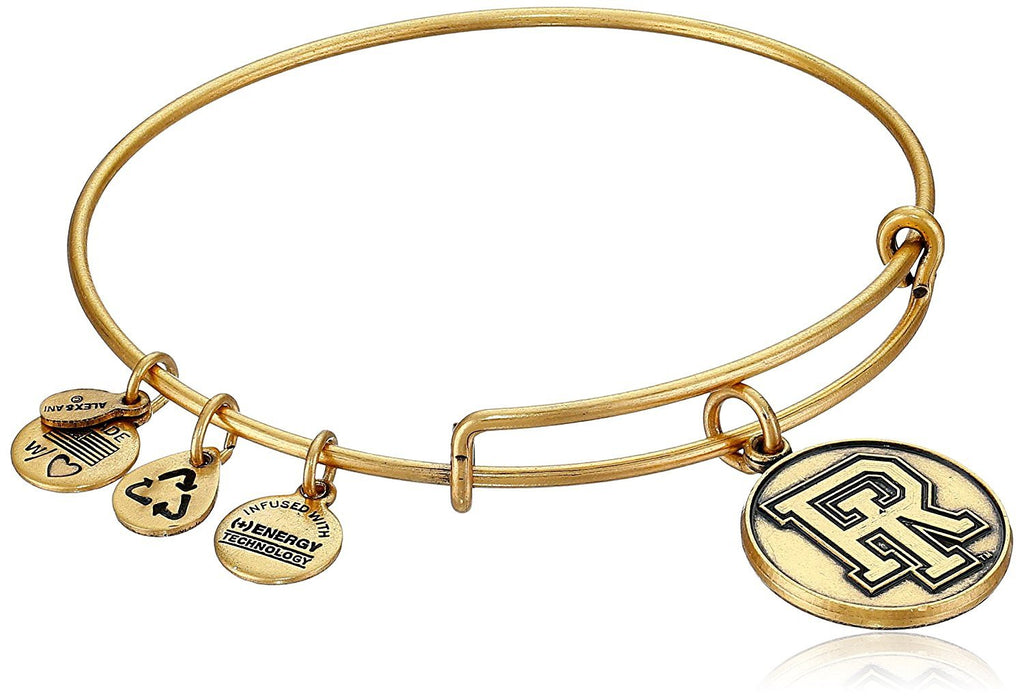 Alex and Ani Collegiate University of Rhode Island Logo Expandable Rafaelian Gold-Finish Wire Bangle Bracelet