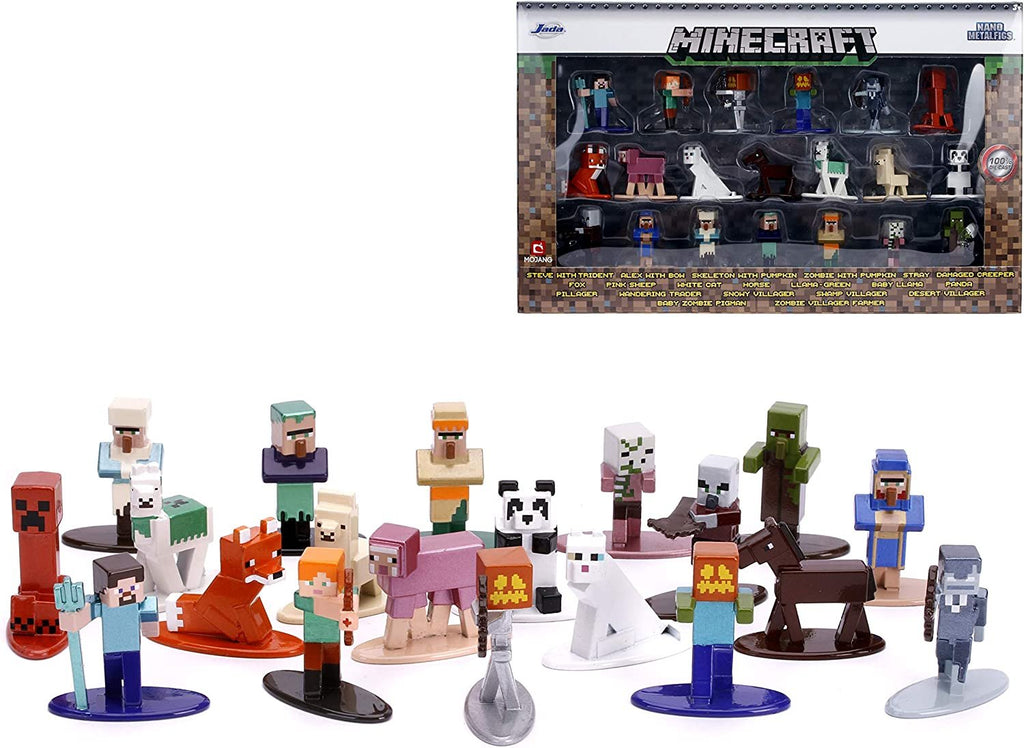Jada Toys Nano METALFIGS Minecraft 20-Pack Wave 3, 1.65" Die-Cast Collectible Figures 31431 , Brown