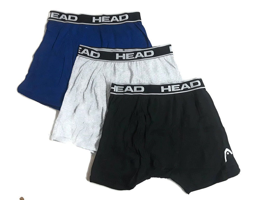 HEAD Mens Cotton Boxer Briefs 3-Pack 100% Cotton