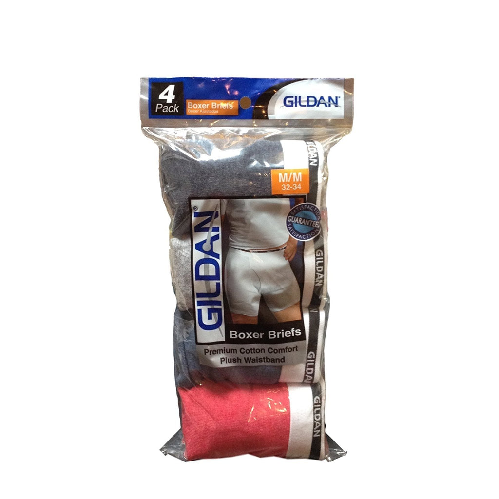 Gildan 4-Pack Men's Premium Cotton Boxer Briefs - Assorted Color