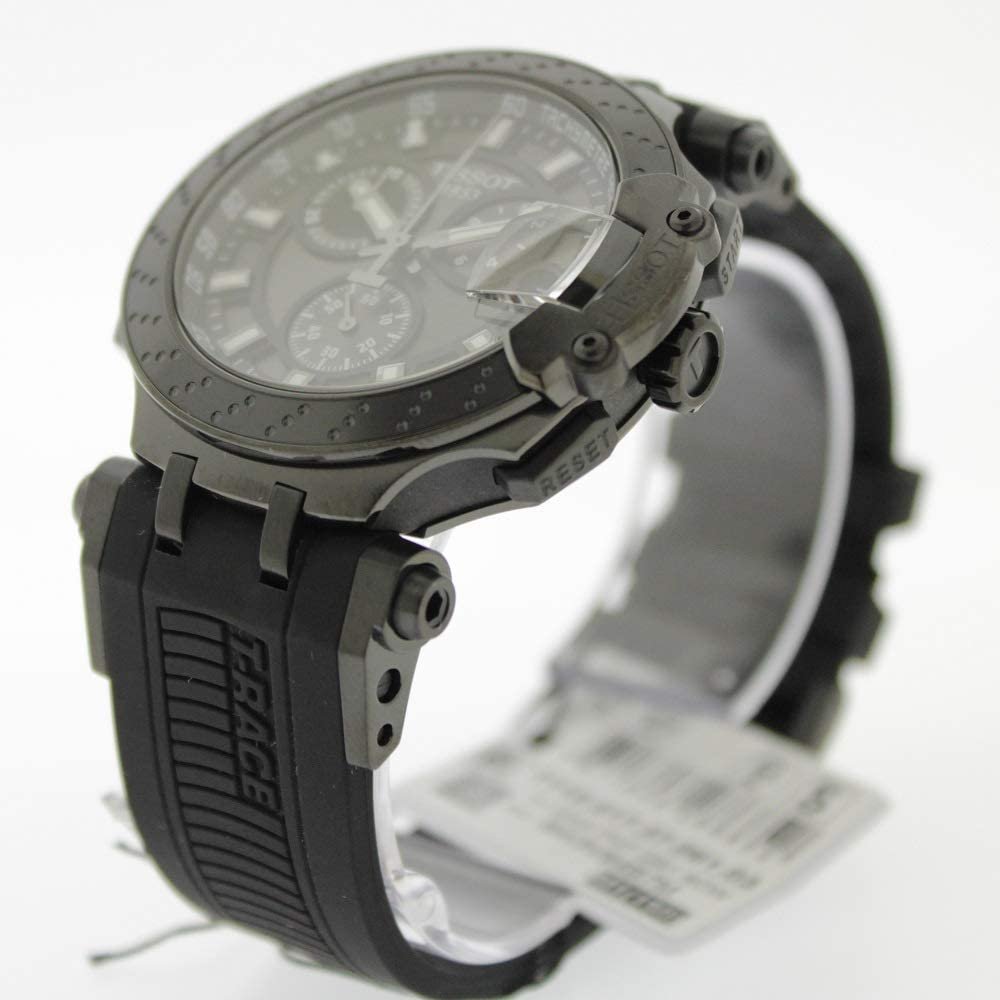 Tissot Men's T-Race Chrono Quartz Stainless Steel Swiss Silicone Strap, Black, 22 Casual Watch (Model: T1154173706103)