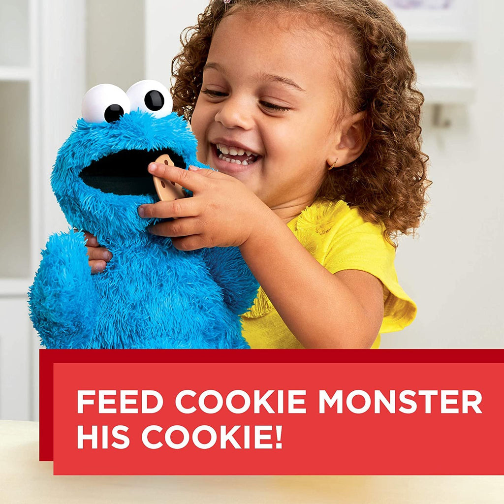 Sesame Street Feed Me Cookie Monster Plush: Interactive 13 Inch Cookie Monster, Says Silly Phrases, Belly Laughs, Sesame Street Toy for Kids 18 Months Old and Up
