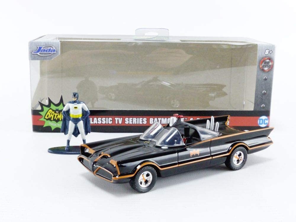 Jada Toys DC Comics 1:32 Classic TV Series 1966 Batmobile Die-cast Car with Batman Figure, Toys for Kids and Adults