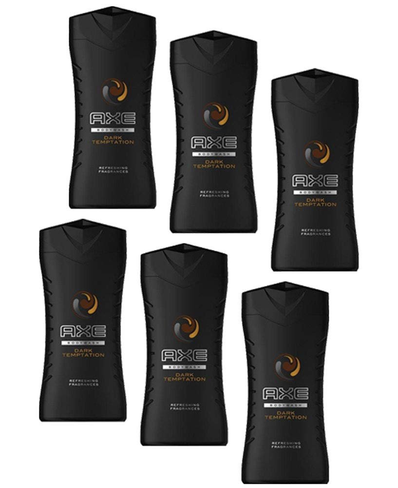 (6-Pack) Axe Dark Temptation Mens Body Wash Shower Gel Refreshing 250ml 8.45oz
