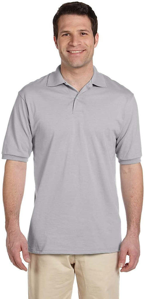 Jerzees 50/50 Men's 5.6 oz. Jersey Polo with Spotshield (Silver, XXXXX-Large)