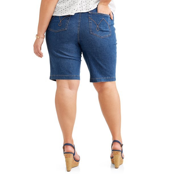 Just My Size Women's Bermuda Shorts Plus Size Stretch 4 Pocket Pull on Size 5X