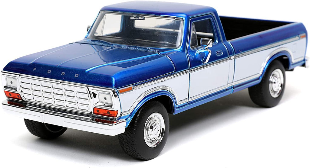 Jada Toys Just Trucks 1:24 1970 Ford F-150 with Rack Die-cast Car Candy Blue, Toys for Kids and Adults