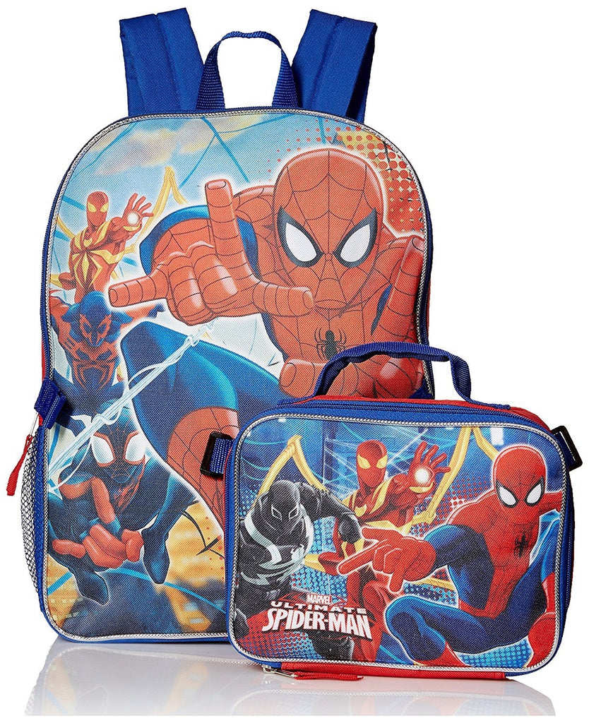 Marvel Boys' Spiderman Backpack with Lunch Kit