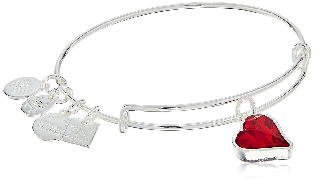 Alex and Ani Womens Charity Design Heart Strength Bangle - (Product) RED