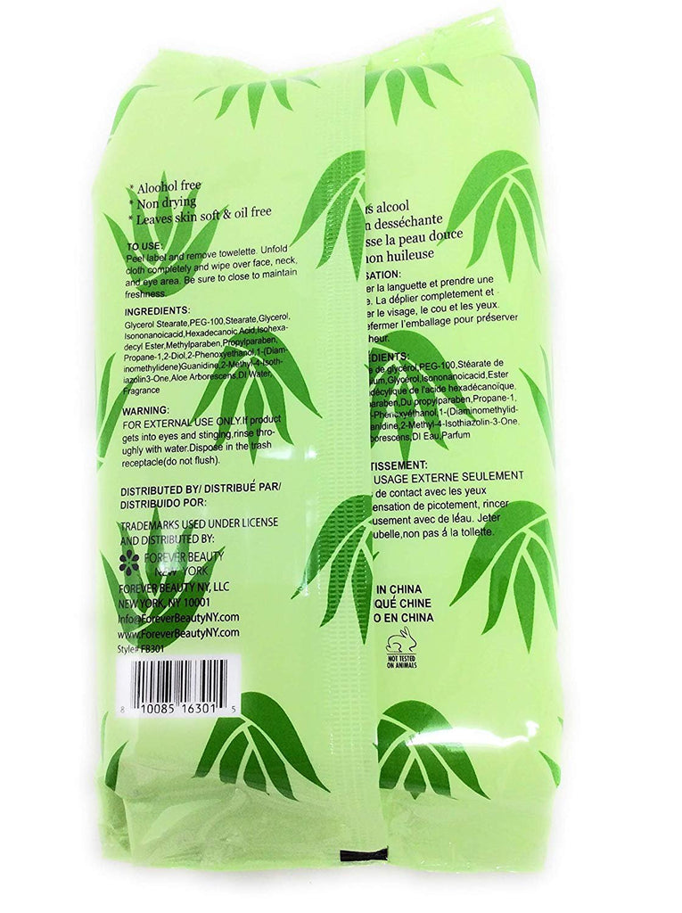 Forever Beauty Makeup Removing Wipes Face Cleaning Fragrant, 60 Count, Alcohol Free