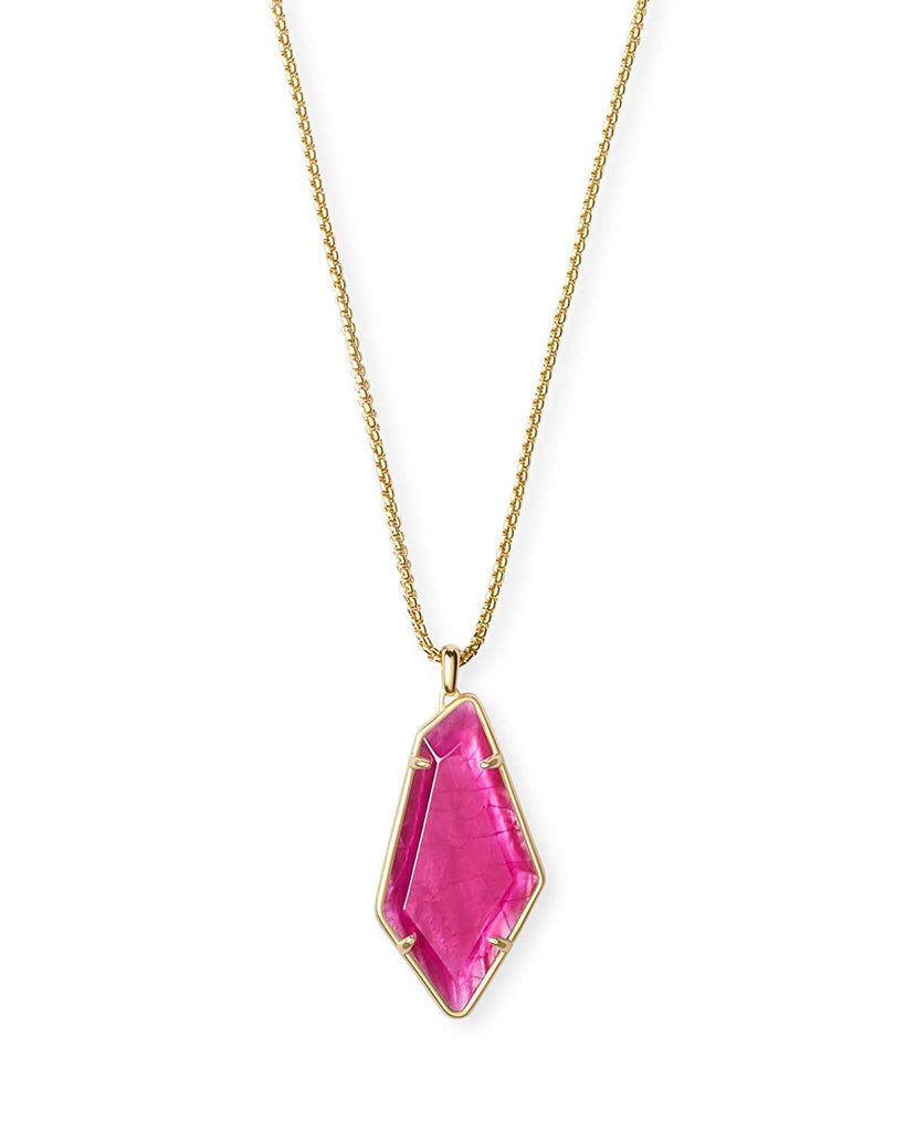 Kendra Scott Lilith Azalea Illusion Pink 14k Gold Long Pendant Necklace
