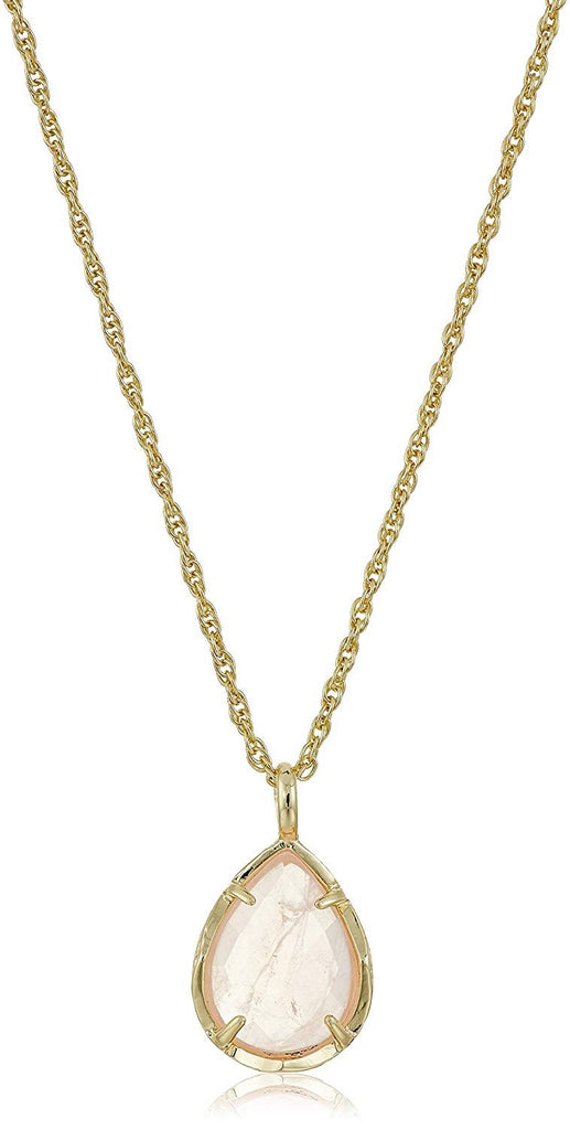 Kendra Scott Signature Kiri Gold plated Rose Quartz Pendant Necklace, 18" + 2" Extender