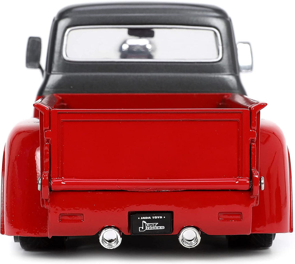 Jada Toys Just Trucks 1:24 1956 Ford F-100 Pickup Truck Red/Dark Gray with Tire Rack