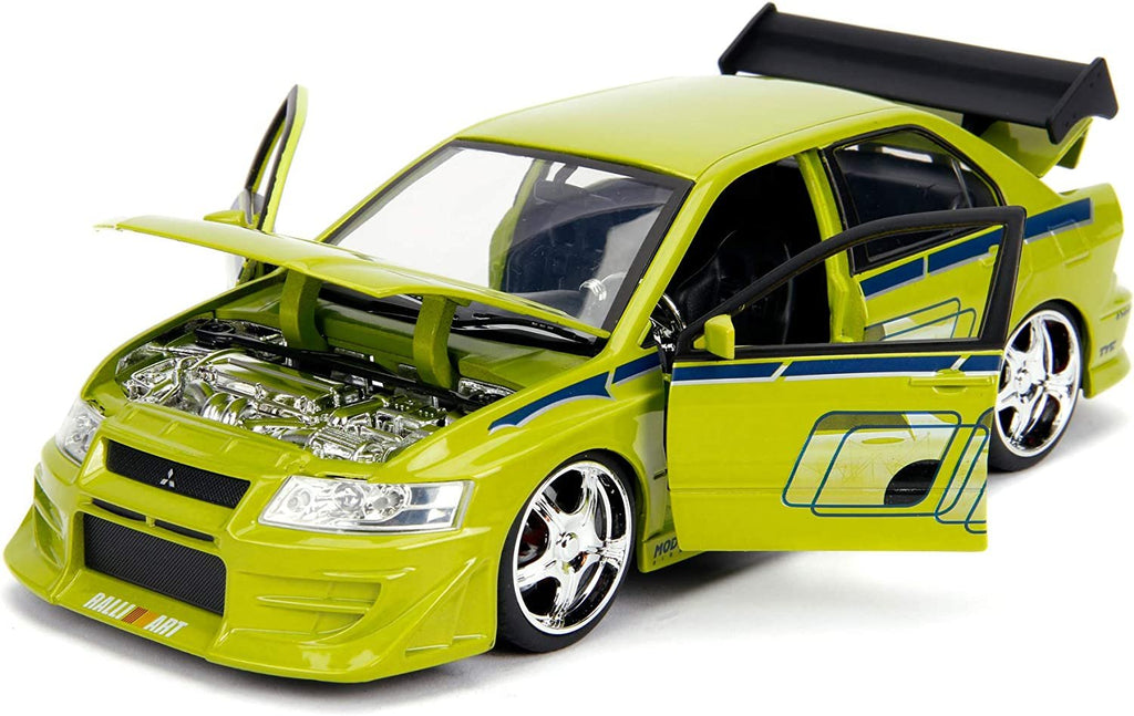 Jada Toys Fast & Furious 1:24 Brian's Mitsubishi Lancer Evolution VII Die-cast Car, Toys for Kids and Adults, Lime Green (99788)