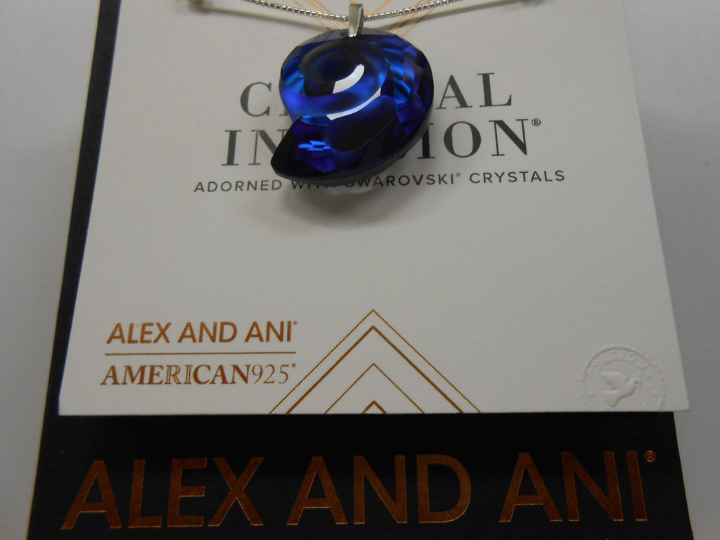 Alex and Ani Crystal Infusion Pull Chain Nautilus Wave Blue Pendant Necklace NWT