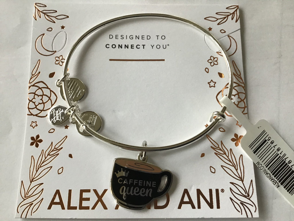 Alex and Ani Color Infusion Caffeine Queen Bangle Bracelet Shiny Silver One Size