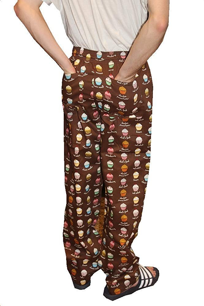 Sand Storm Baggy Chef Pants 100% Cotton XS-6X Vintage, Cupcakes, Chalk Stripe Pockets