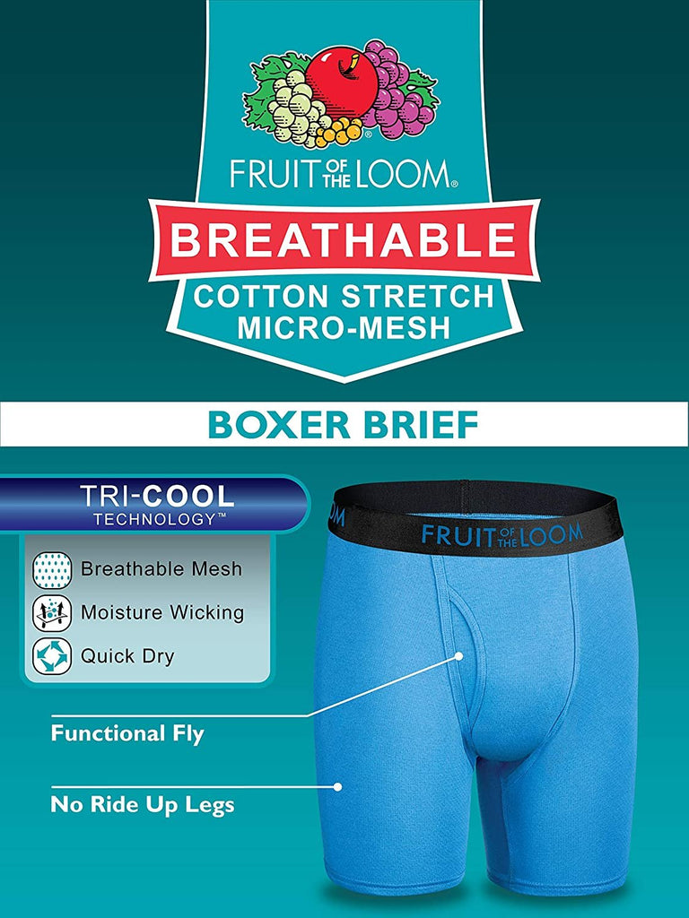 Fruit of the Loom Men's Breathable Boxer Briefs (Regular & Big Man)