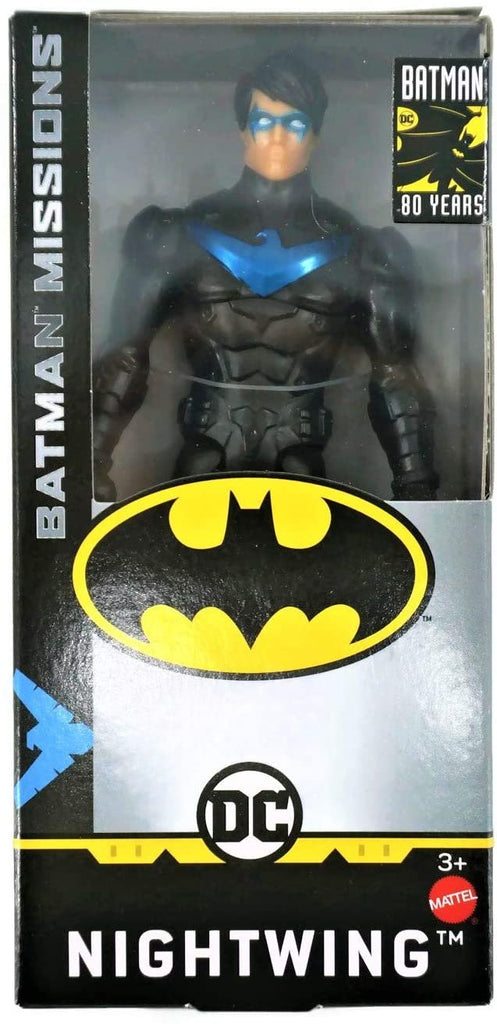 Batman Missions DC 6 Inch Action Figures | 5 Pack Includes The Joker, Grey Suit Batman, Black Suit Batman, Robin and Nightwing | 5 Point Articulation