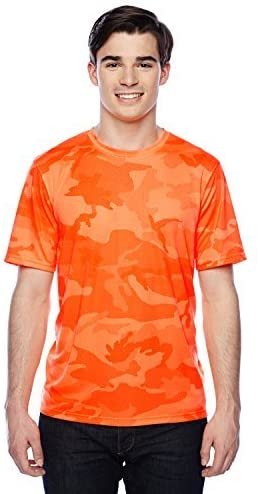 Champion Men's Essential Double Dry Tee_Safety Orange Camo_2XL