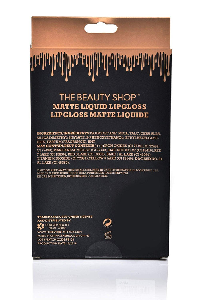 Forever Beauty Matte Liquid Lip Gloss Quality Reds or Nudes 3-Pack Value in Gift Packaging, 3.25 ml