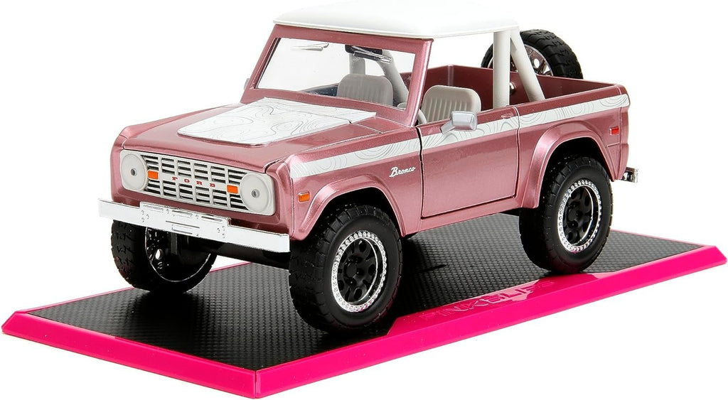 Pink Slips 1:24 1973 Ford Bronco Die-Cast Car, Toys for Kids and Adults(Metallic Pink)