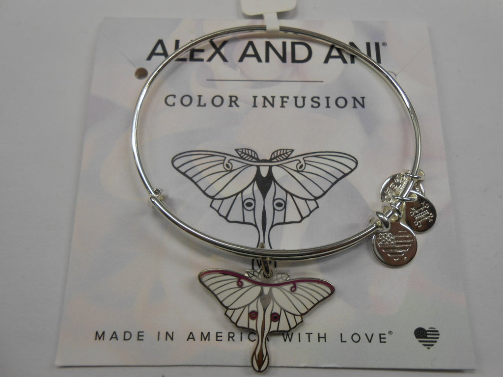 Alex and Ani Luna Moth Expandable Rafaelian Yellow Bangle Bracelet