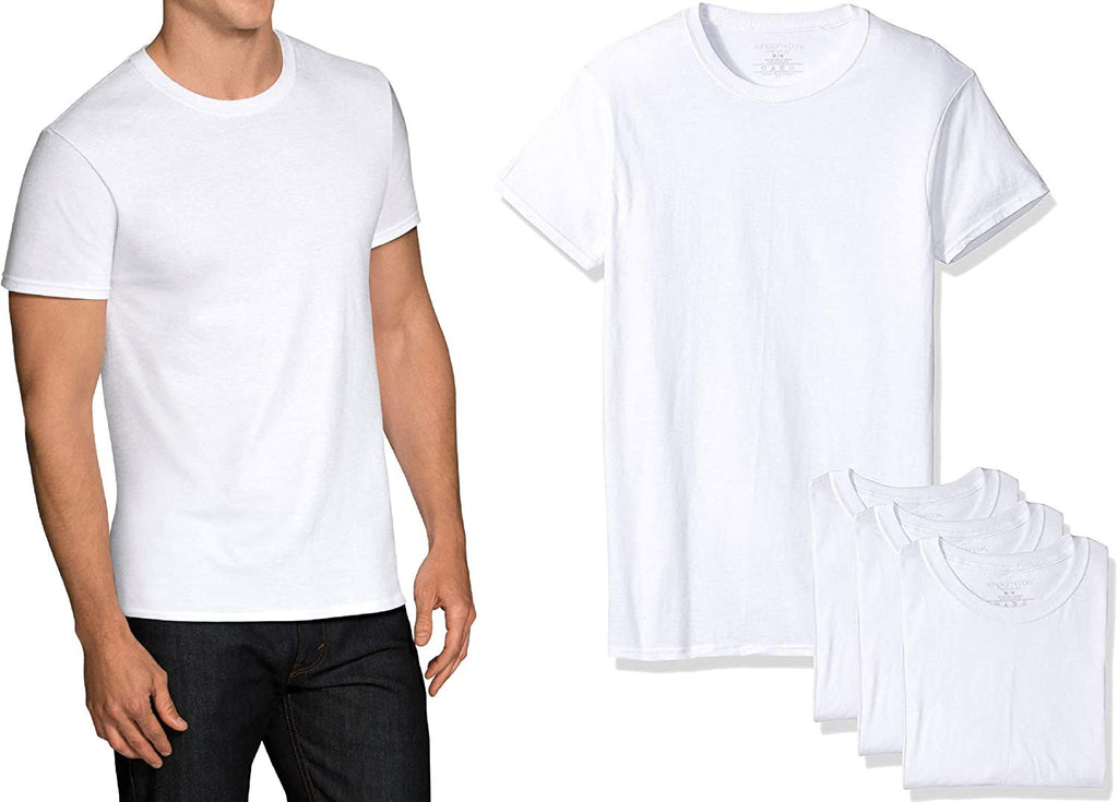 Fruit of the Loom Men's 4-Pack White Crew T-Shirts - Big Man 4P27BM (4XB (Chest 58"-60"))