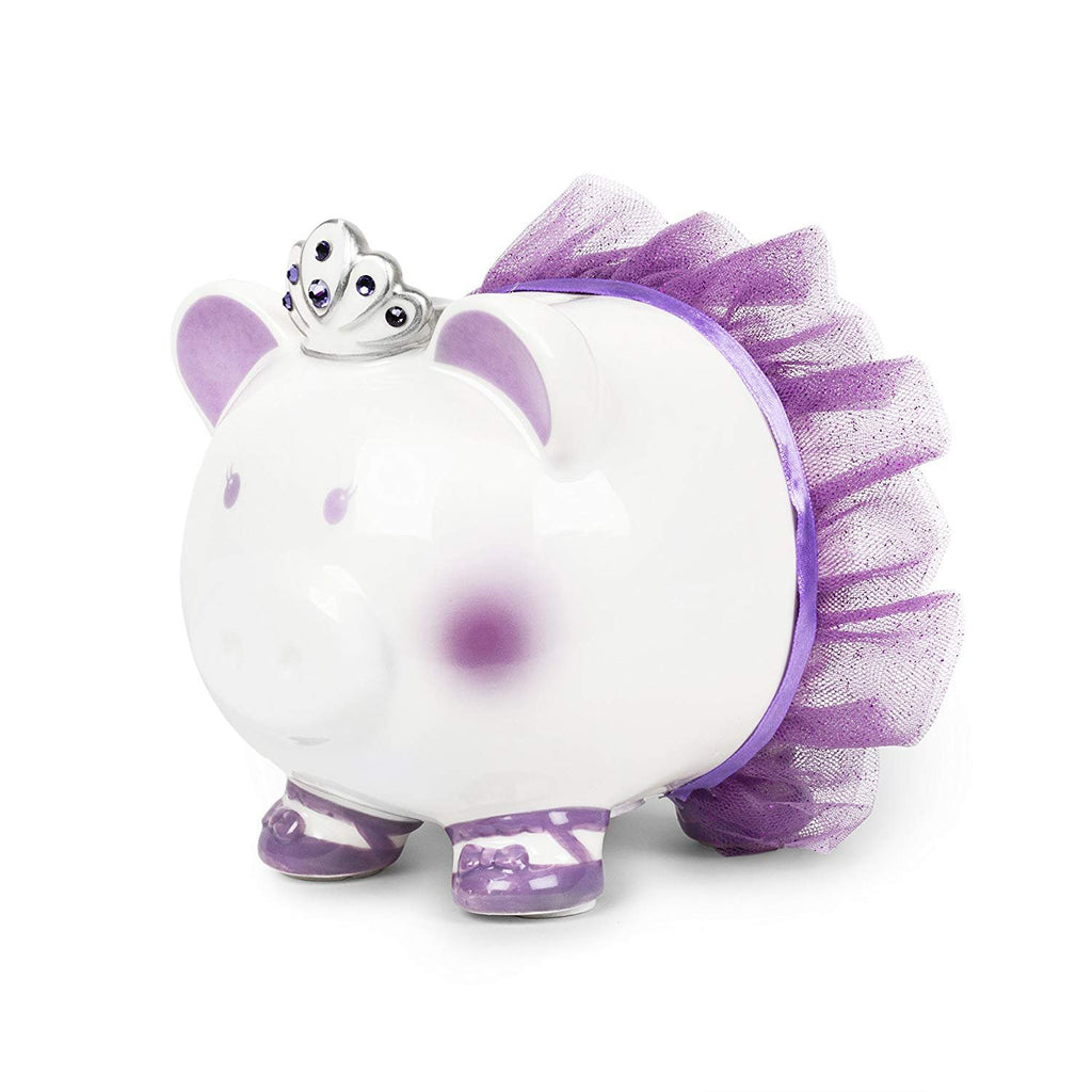 FAB Starpoint Swarovski with Crown Princess Porcelain Piggy Bank for Kids