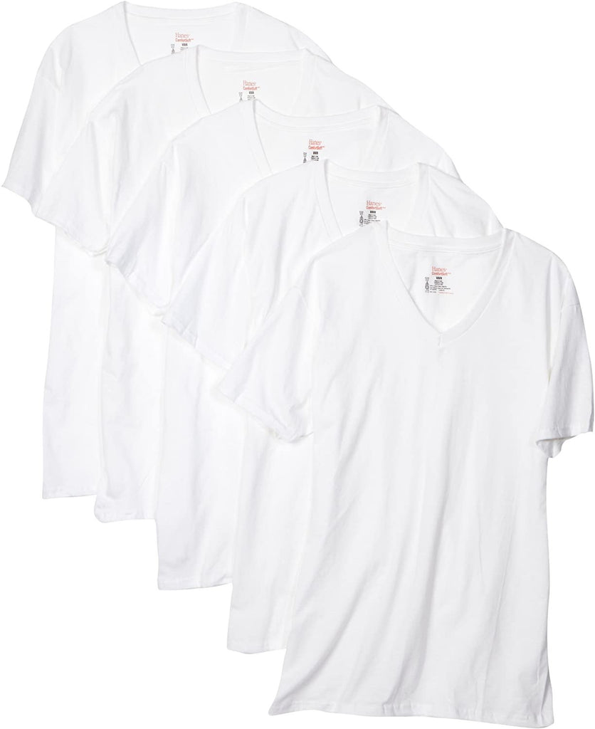 Hanes Men's 5-Pack ComfortSoft V-Neck Tee