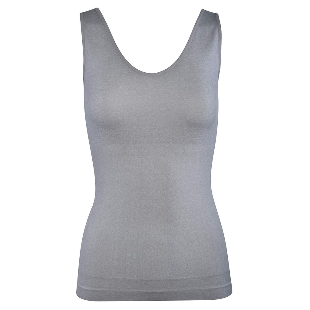 Elle Women's Body Shaping Camisoles 4-Pack Scoop Tank Tops Shapewear Tummy Control Seamless Plus