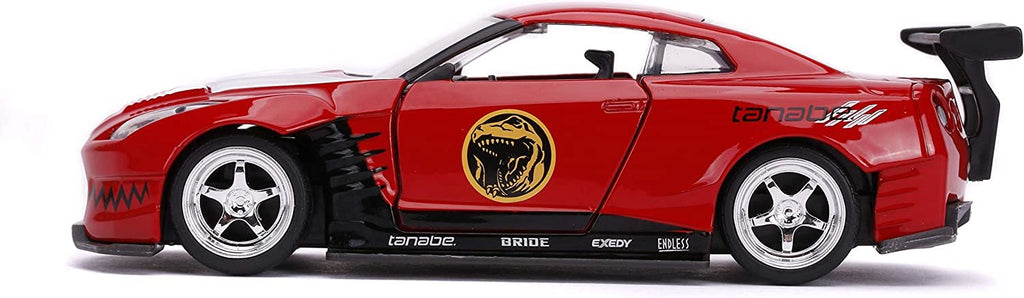 Jada Toys Power Rangers 1:32 Red Ranger 2009 Nissan GT-R R35 Ben Sopra Die-cast Cars, Toys for Kids and Adults