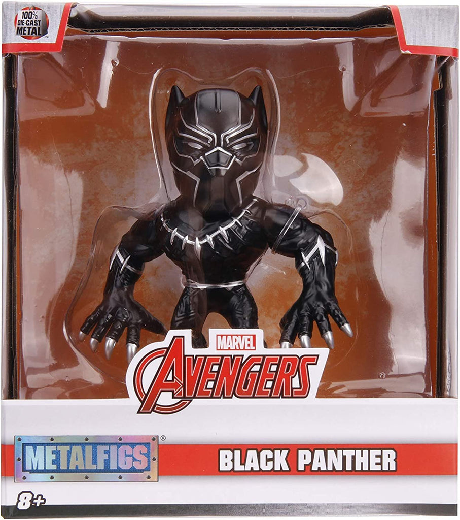 Jada Toys Metalfigs Marvel Avengers Black Panther 100% Die-cast Metal Collectible Figure, 4", Black