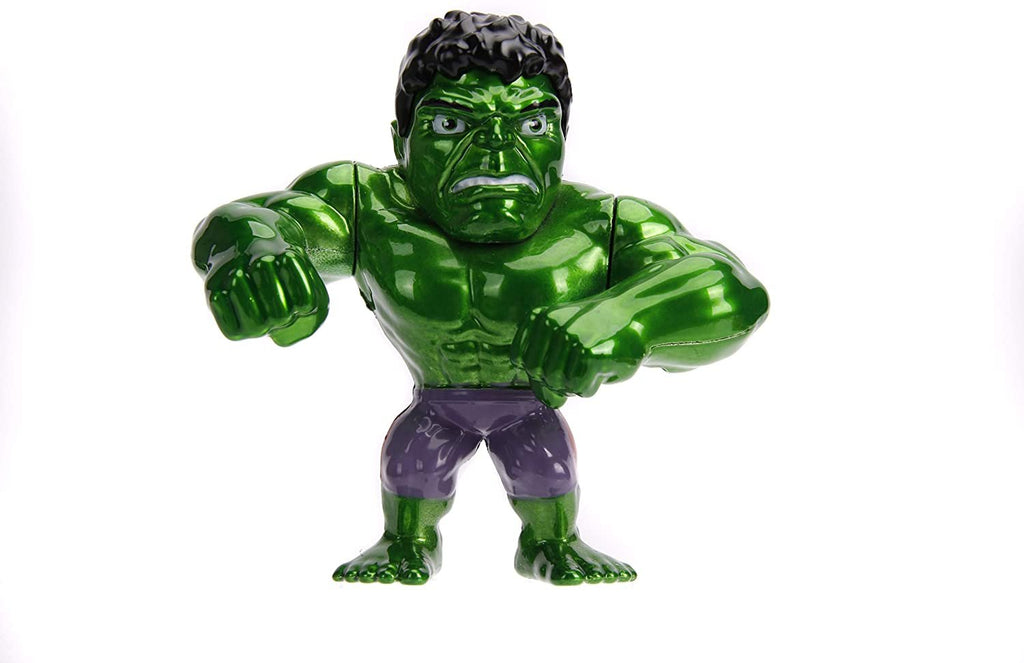 Jada Toys Metalfigs Marvel Avengers Hulk, 4" Die-Cast Collectible Figure, 100% Diecast Metal, Metallic Green