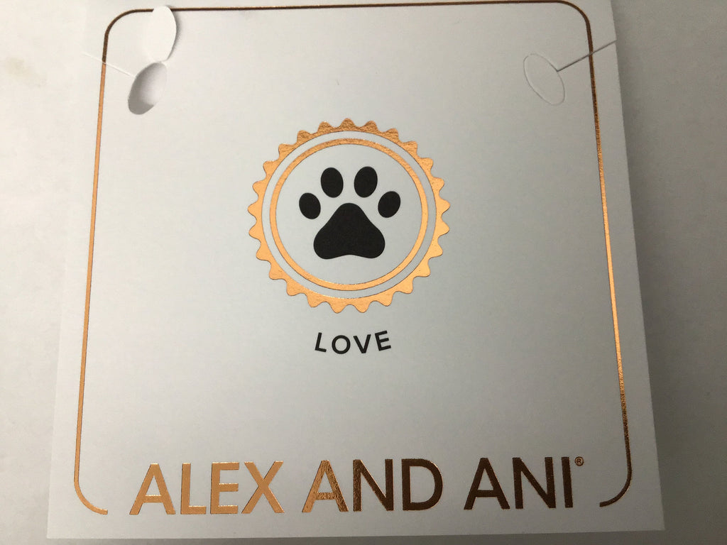 Alex and ANI Duo Charm Meow and Woof Bangle Bracelet Rose Gold/Meow One Size