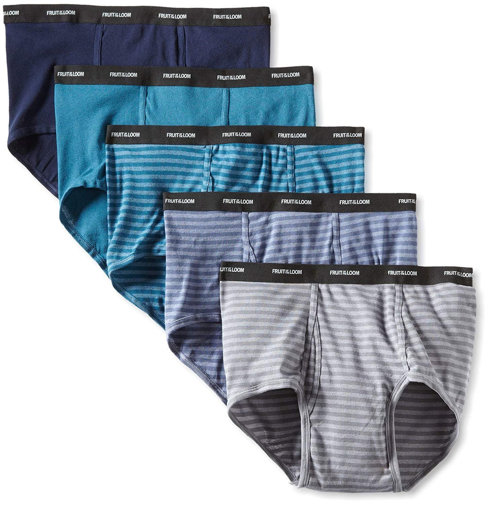 Fruit of the Loom Men's Big Stripe Solid Briefs (Pack of Five)